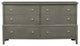 Benzara BM222727 Wooden Dresser, Natural Grain Texture Finish/6 Drawers, Gray