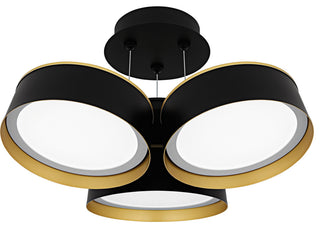 Quoizel BYS1719 Byrnes 19"W LED Semi-Flush Ceiling Fixture - Matte Black