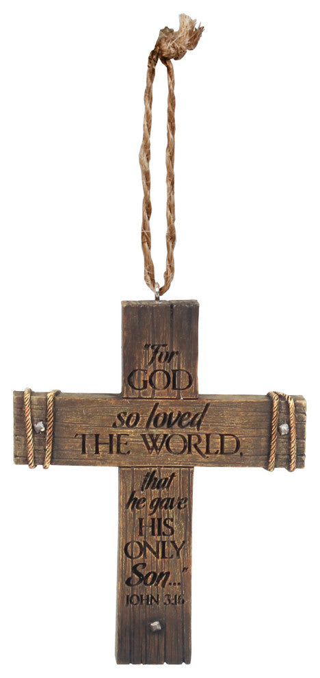 Christmas Ornament, Rugged Cross Resin