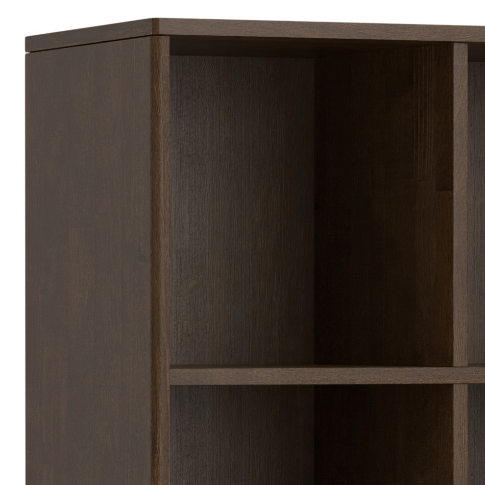 Harper Solid Hardwood 9 Cube Storage, Walnut Brown