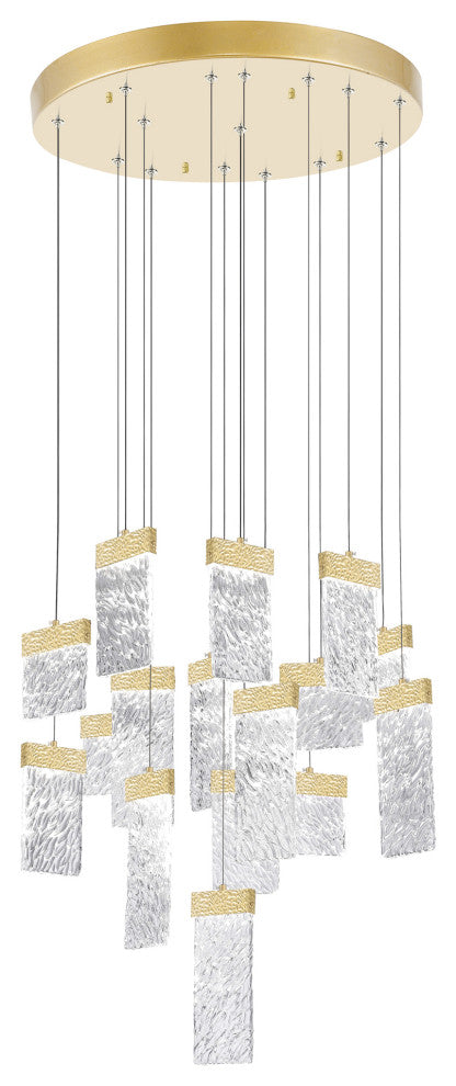 Carolina LED Chandelier With Gold Leaf Finish