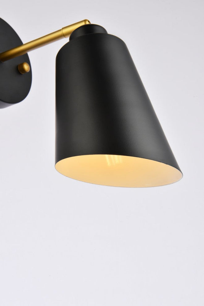 Harriet 5" Black and Brass Wall Sconce