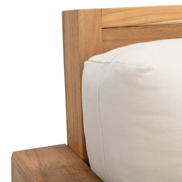 Safavieh Molokai Teak Patio Sofa Natural / Beige