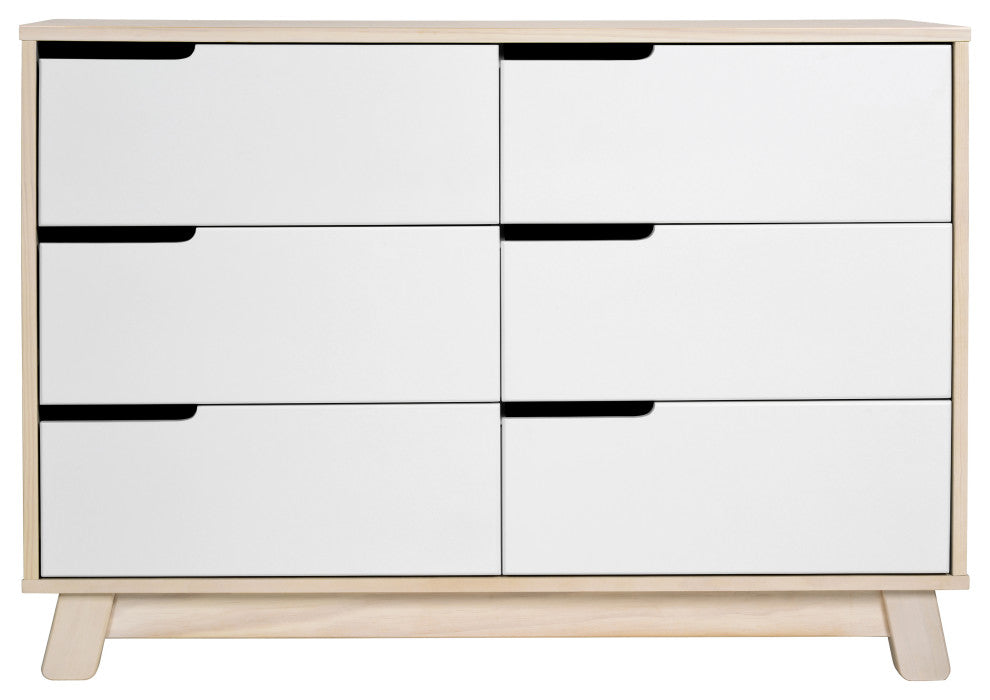 Hudson 6-Drawer Assembled Double Dresser, White Washed Natural