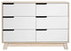 Hudson 6-Drawer Assembled Double Dresser, White Washed Natural