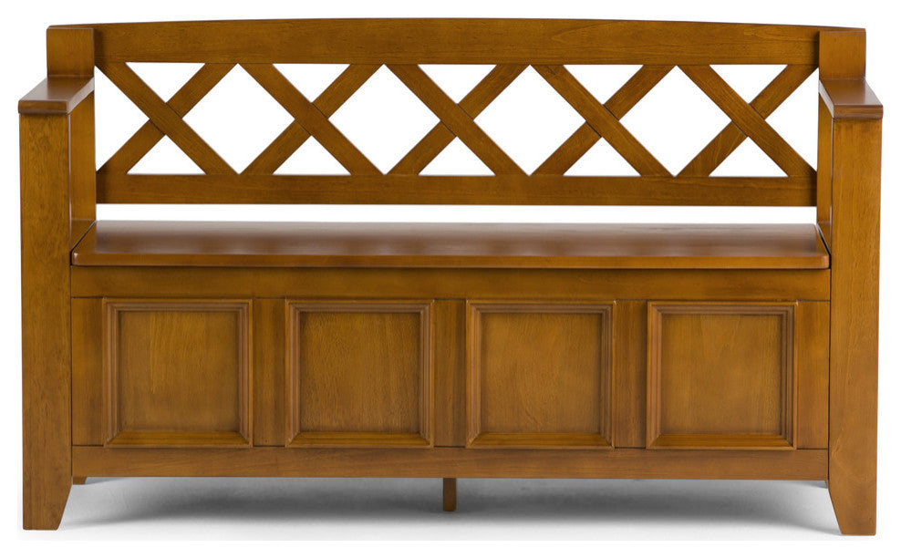 Amherst Entryway Storage Bench, Light Avalon Brown