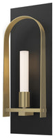 Triomphe 1-Light Sconce Black Modern Brass Accent Frosted Glass
