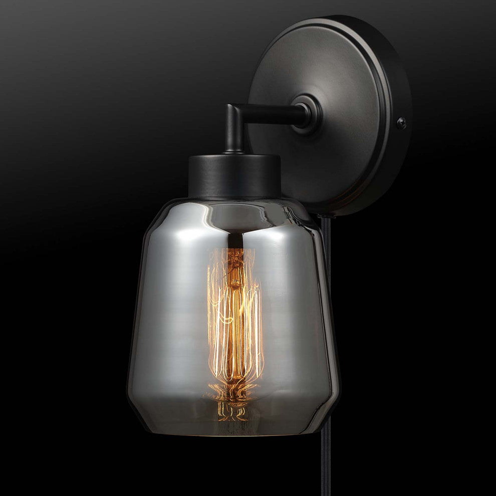 Salma 1-Light Matte Brass Plug-In or Hardwire Wall Sconce