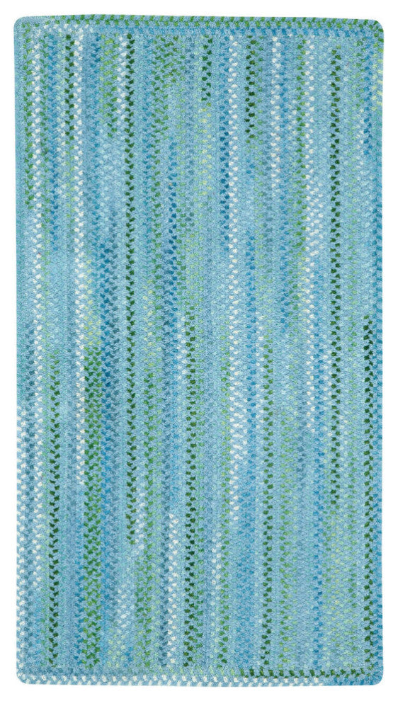 Capel Waterway Blue 0470_400 Braided Rugs - 4' X 6' Concentric Rectangle