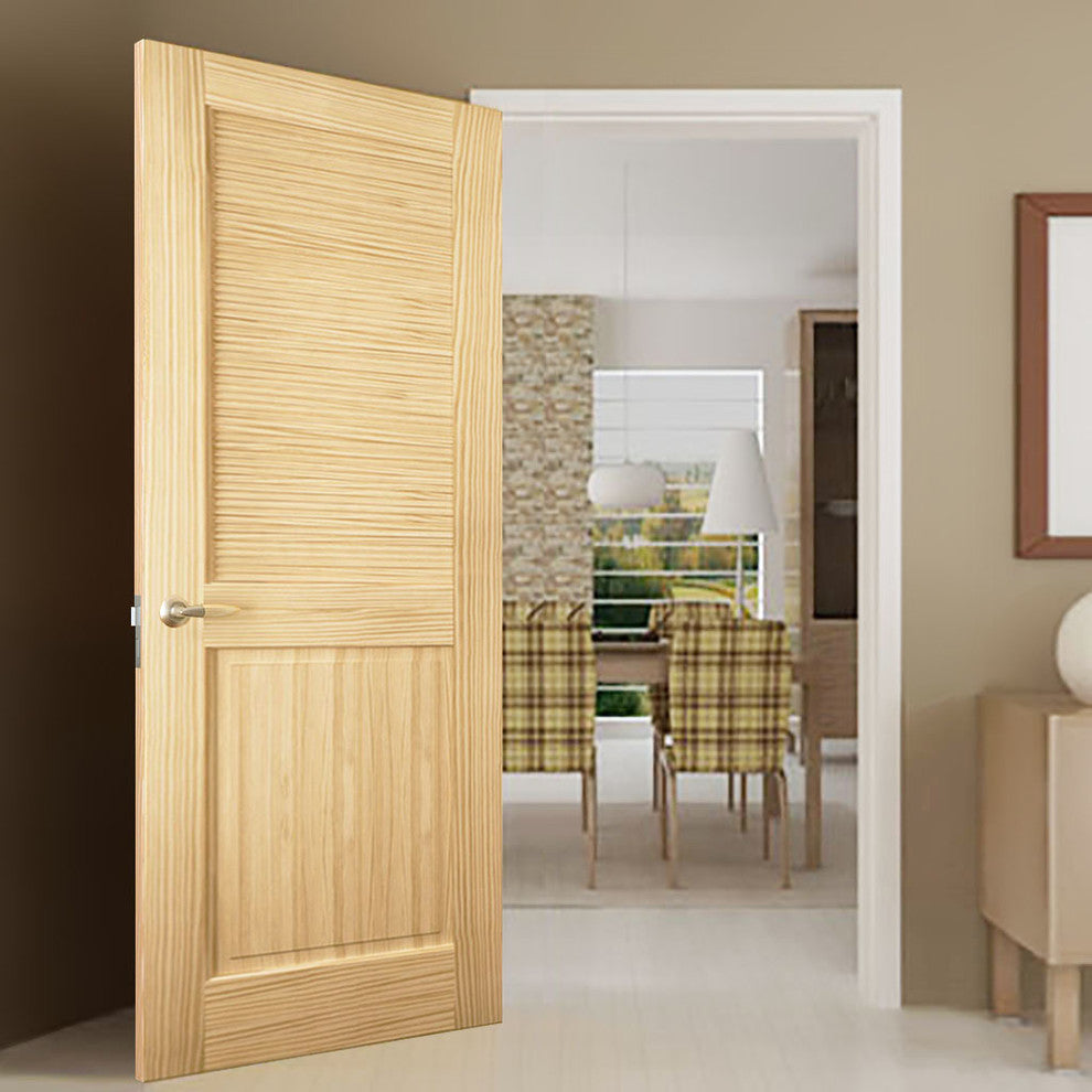 Interior Door Louvered Panel, Unfinished Wood, Solid Core, 80"x24"x1.375"