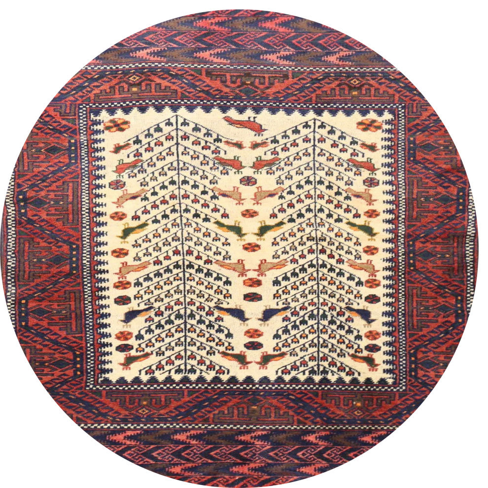 Ahgly Company Indoor Round Traditional Area Rugs, 4' Round