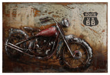 "Motorcycle" Wall Art Mixed Media Iron Hand Painted Dimensional Wall Sculpture