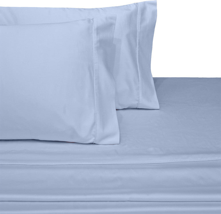 100% Cotton Sateen Sheet Set, 1000 TC Solid, Blue, California King