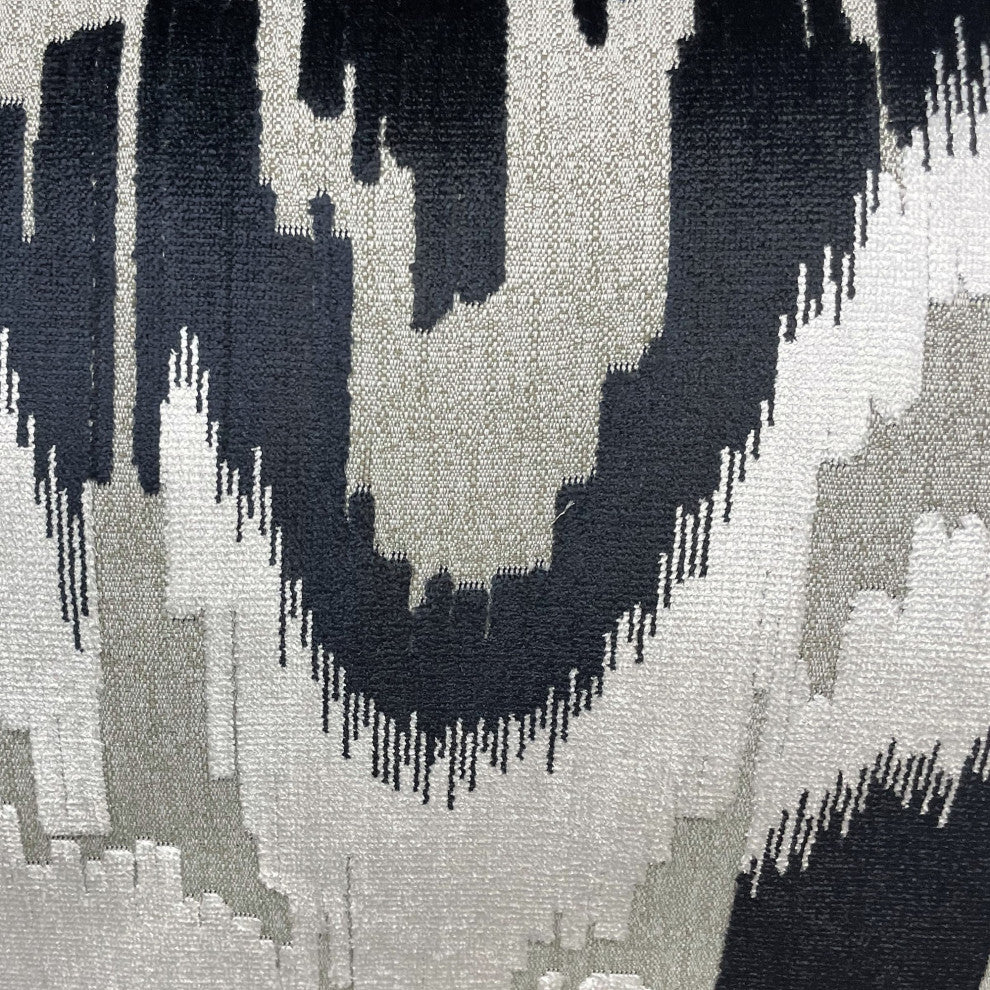 Plutus Velvet Glamour Black, Gray, Cream Handmade Luxury Pillow, 20"x26"