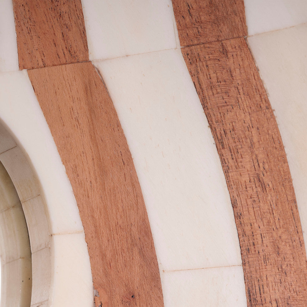 Bardot 60" Wood and Buffalo Bone Arch Wall Mirror