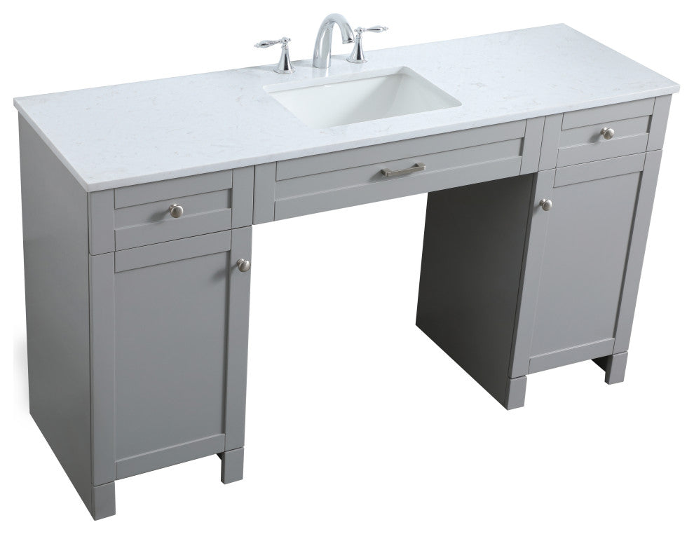 60" ADA Compliant Bathroom Vanity, Gray