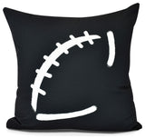 Football, Geometric Print Pillow, Black, 16" x 16"