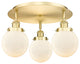 Beacon-3 Light 18" Flush Mount-Satin Gold, Matte White Glass Shade