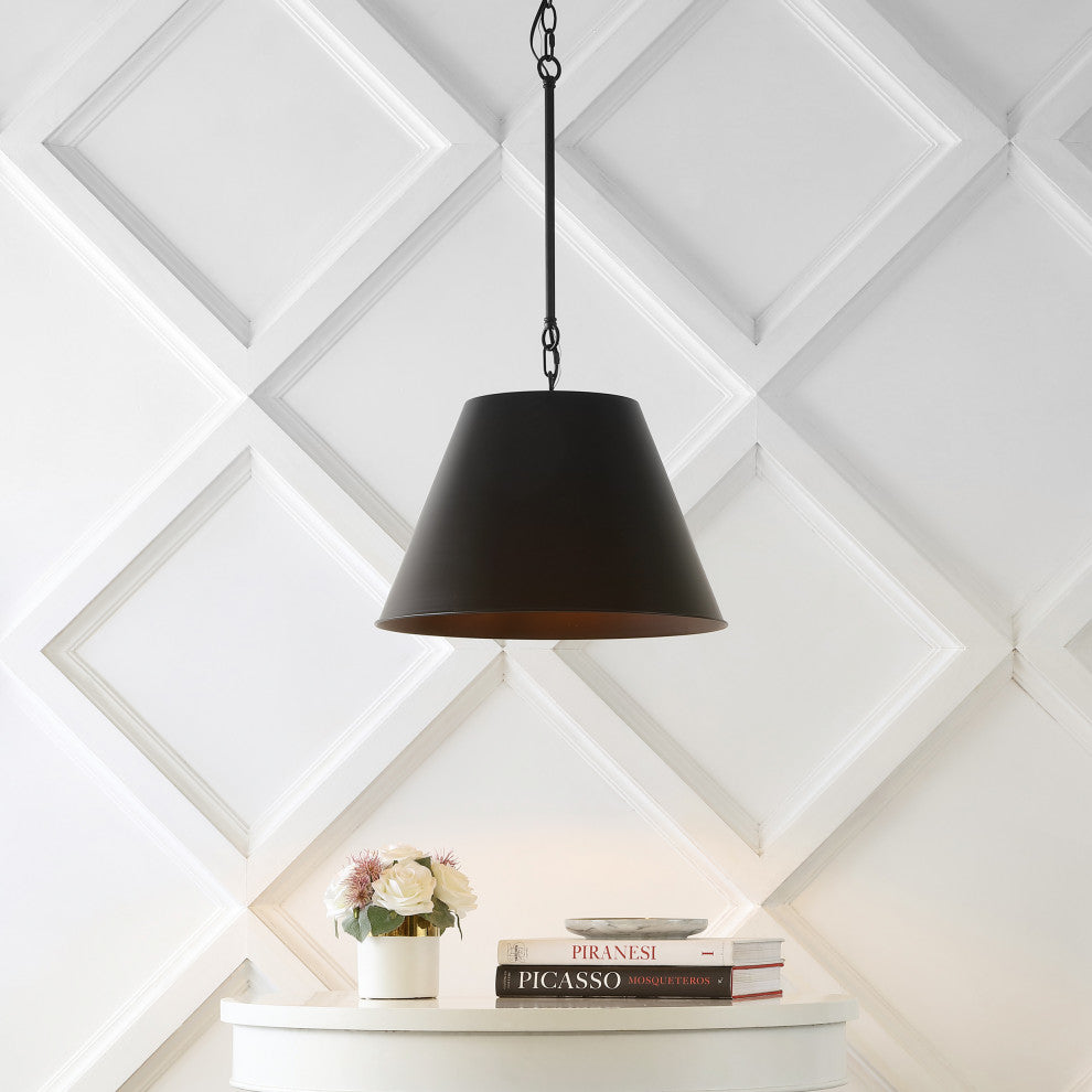 Harper Industrial Farmhouse Iron LED Pendant, Oil Rubbed Bronze, 17.88"