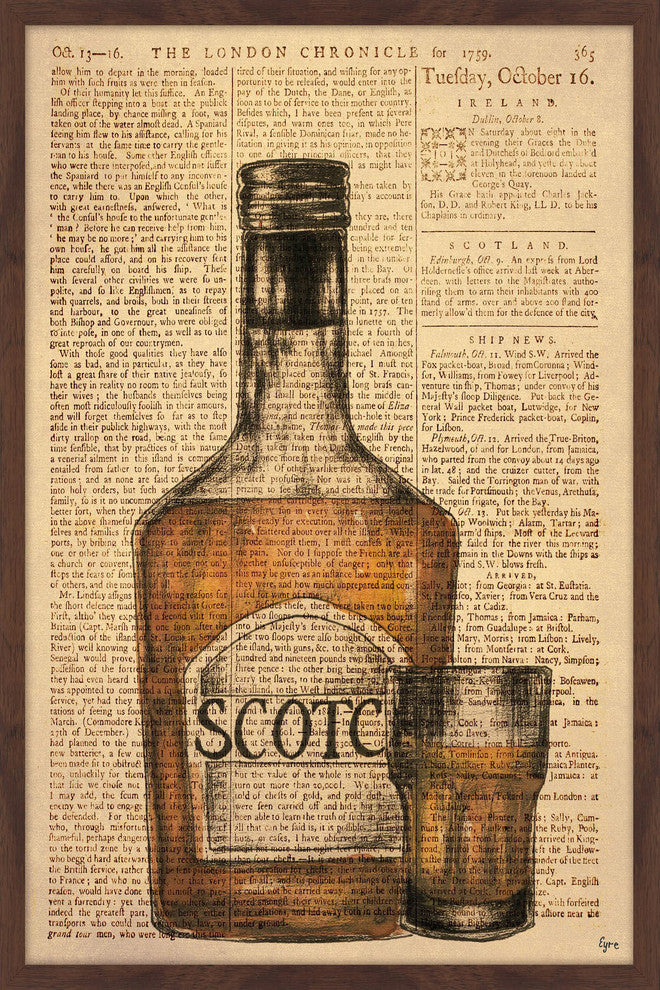"Straight Scotch" Framed Painting Print, 12"x18"