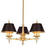 Cheshire, Nine Light Chandelier, Aged Brass Finish, Black