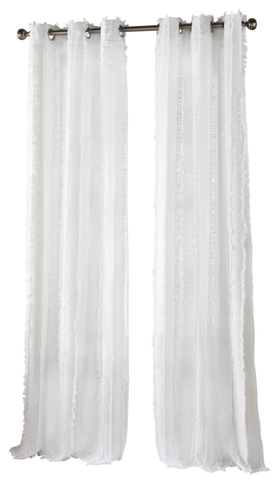 Merle Semi-Sheer Grommet Window Curtain Panel 37x84", White