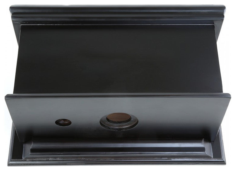 Dark Oak High Tank Pull Chain Toilet with Elongated Bowl and Satin L-Pipe