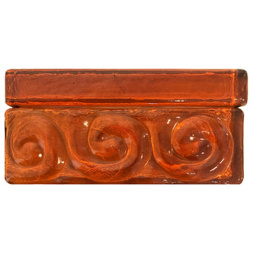 2x6 Snail Bar Hand Poured Glass Tile, Amber