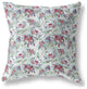 16" Light Green Magenta Roses Indoor Outdoor Throw Pillow