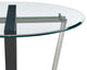 Devi 48" Round Glass Tabletop Dining Table With Stainless Steel and Black Base