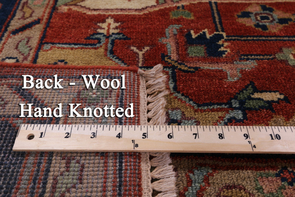 10' Square Heriz Serapi Hand Knotted Wool Rug - Q16002