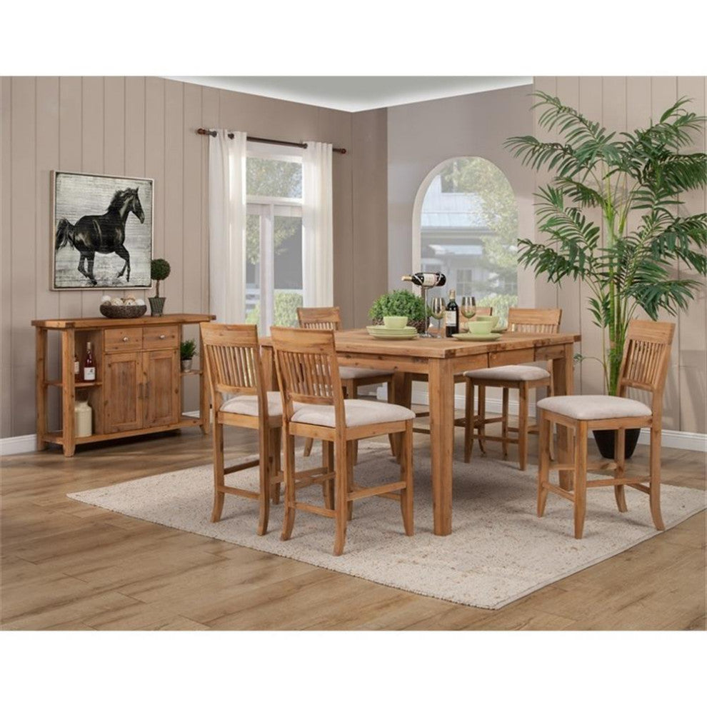 Alpine Furniture Aspen Wood Dining Server in Antique Natural (Brown)