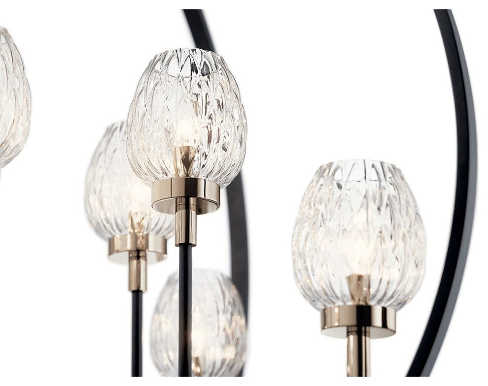 Kichler Moyra 8 Light Chandelier in Black with Clear Facet Glass