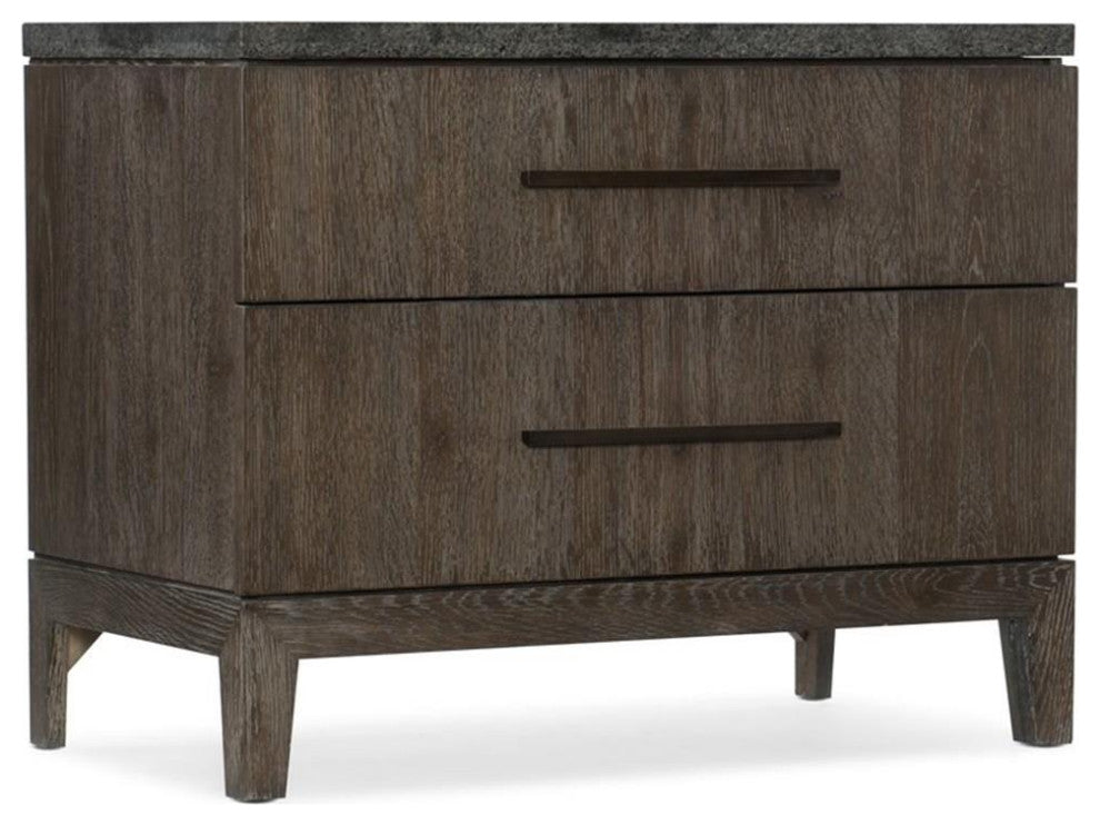 Beaumont Lane Stone Top Nightstand in Oak