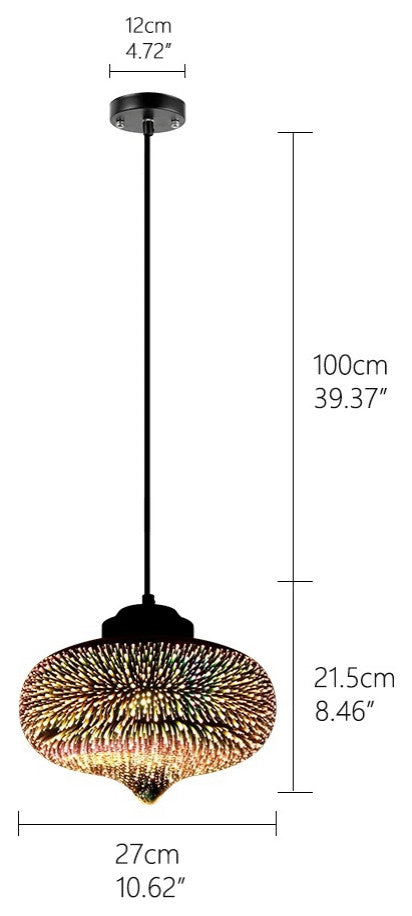 MIRODEMIÂ® Gourdon 3D Colorful Starry Sky Pendant Lamp, D