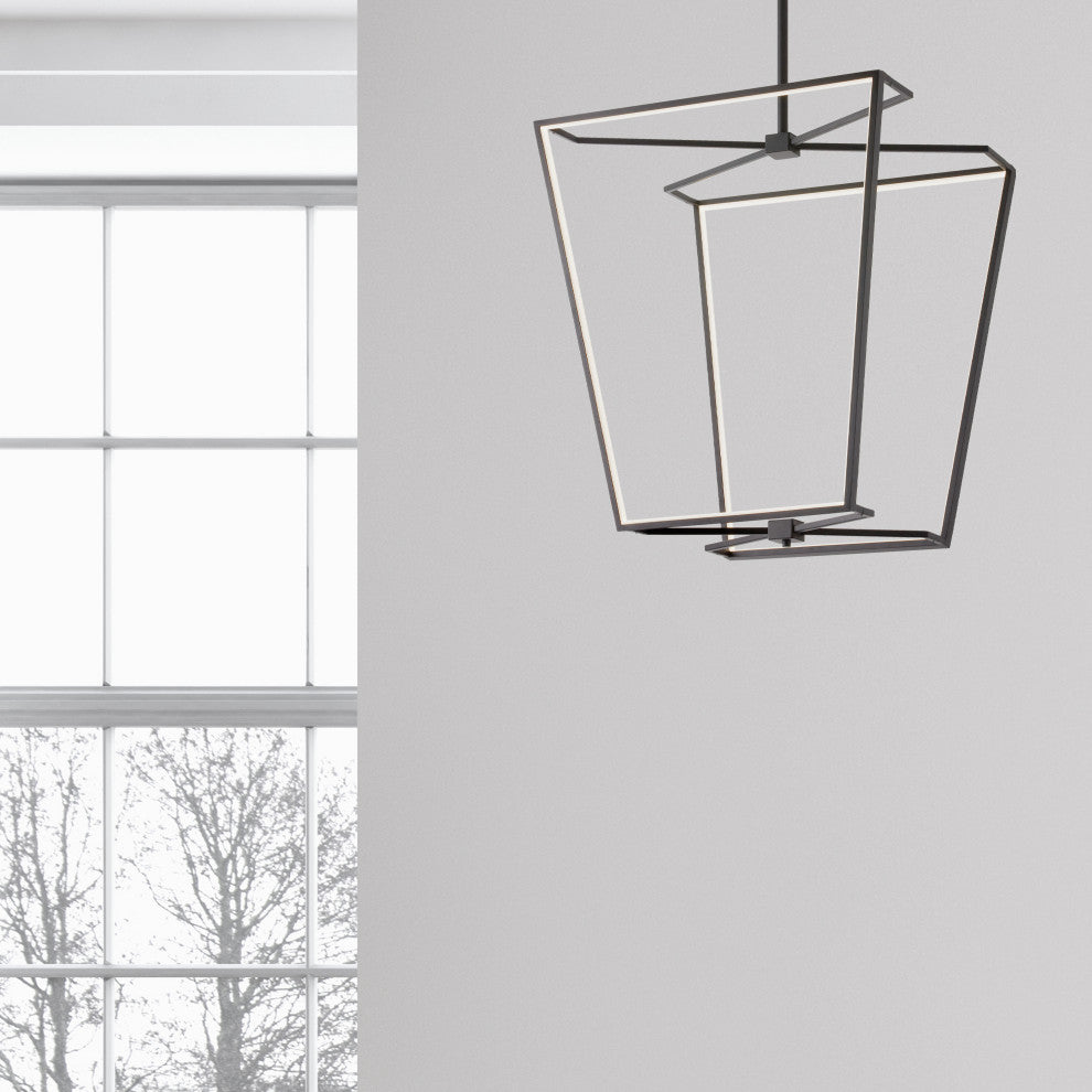 Matte Black Modern Chandelier With White Silicone