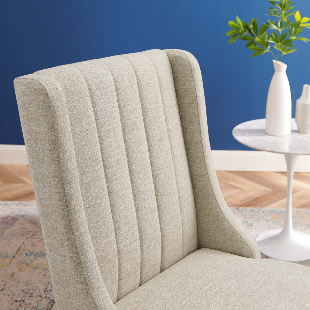 Side Dining Chair, Set of 2, Fabric, Beige, Cafe Bistro Restaurant Hospitality
