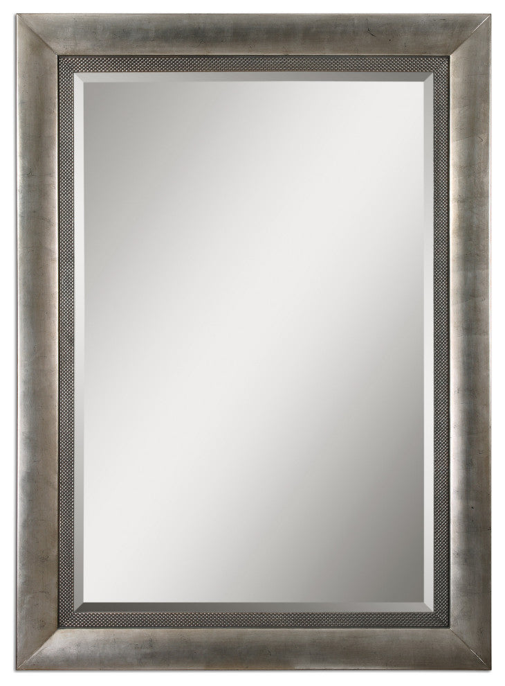 Uttermost Gilford Contemporary Wood Mirror in Antique Silver/Black/Gray