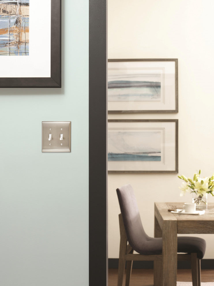 Amerock 2 Toggle Wall Plate, Satin Nickel