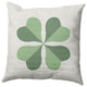 Lucky Clover St. Patrick's Day Indoor/Outdoor Pillow, Laurel Tree Green, 16x16"