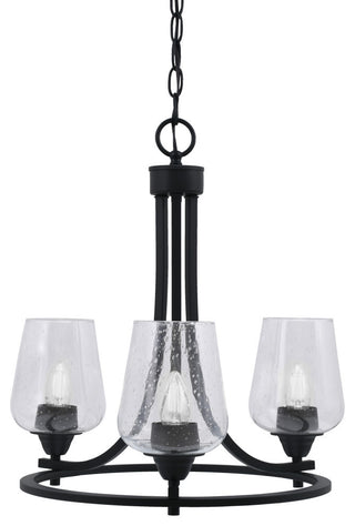 Paramount 3-Light Chandelier, Matte Black, 5" Clear Bubble Glass