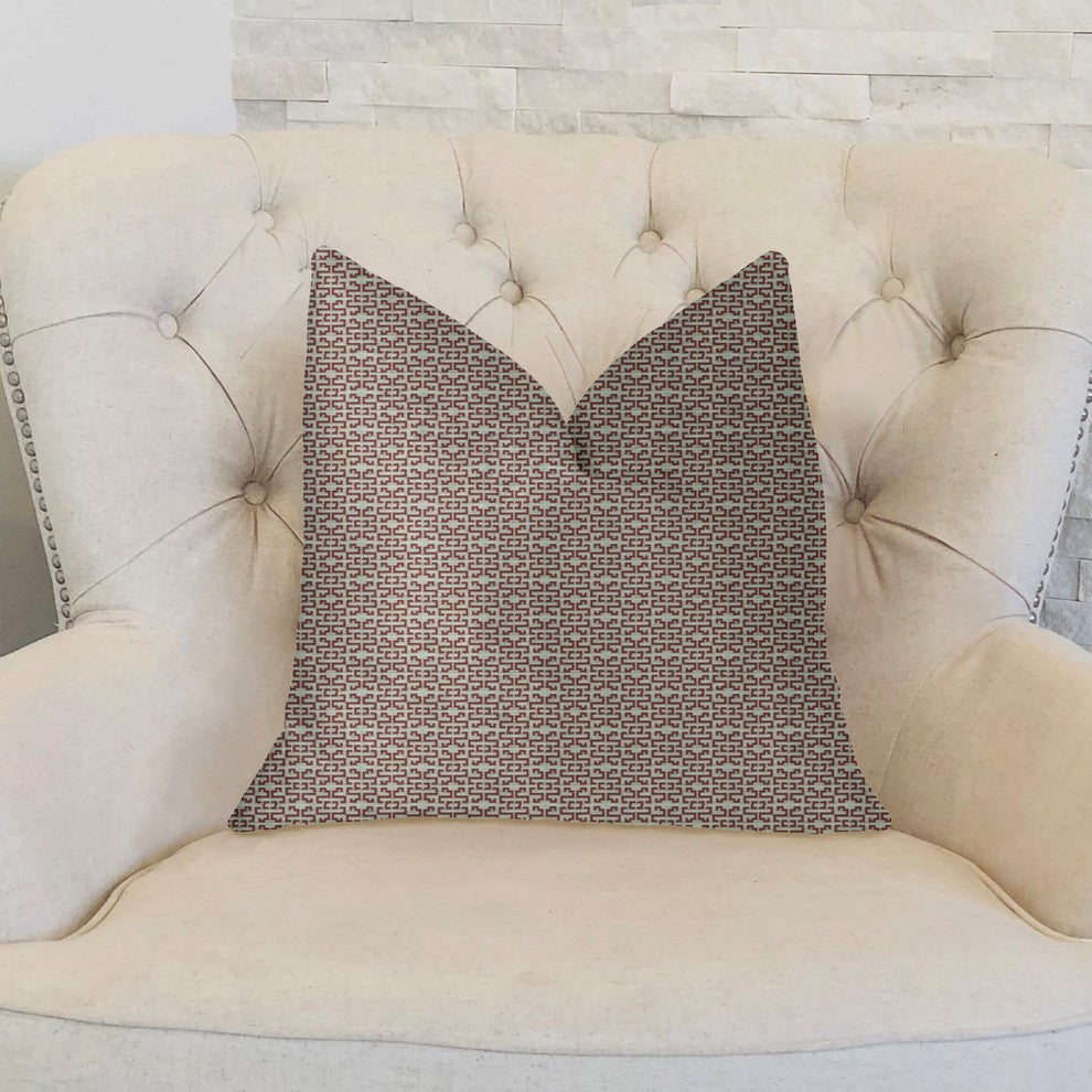 Viva Red Link Red and Beige Luxury Throw Pillow, 20"x20"