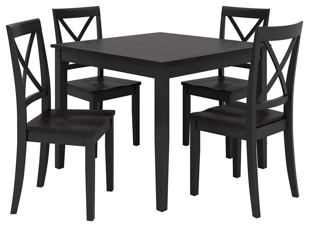 5-Piece Dining Set, Black