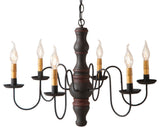 Gettysburg Chandelier, Hartford Black With Red Stripe