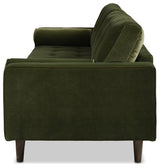 Nicholas 84.5" Mid-Century Modern Sofa, Olive Green Performance Velvet