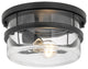 Kenmore 1-Light Black Finish Flush Mount 9.88"x9.88"x5"