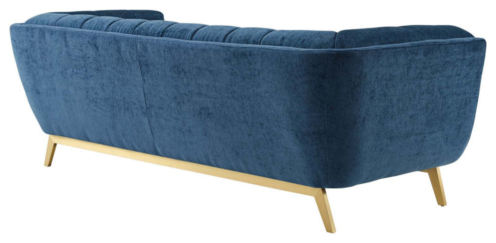 Bestow Crushed Performance Velvet Sofa Navy