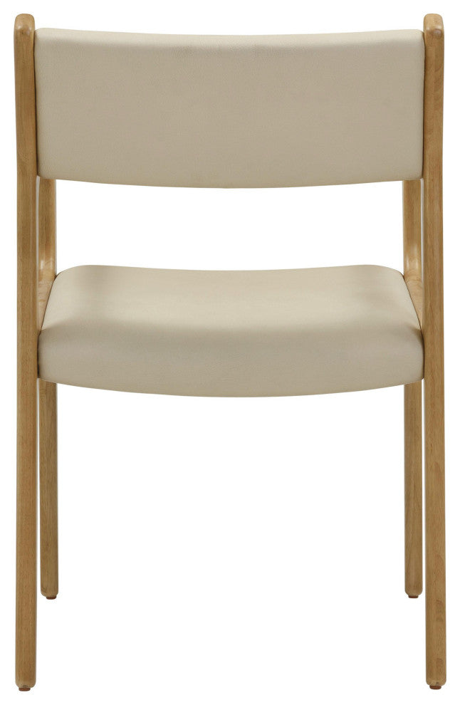 Ari Cream Vegan Leather Dining Chair, Set of 2
