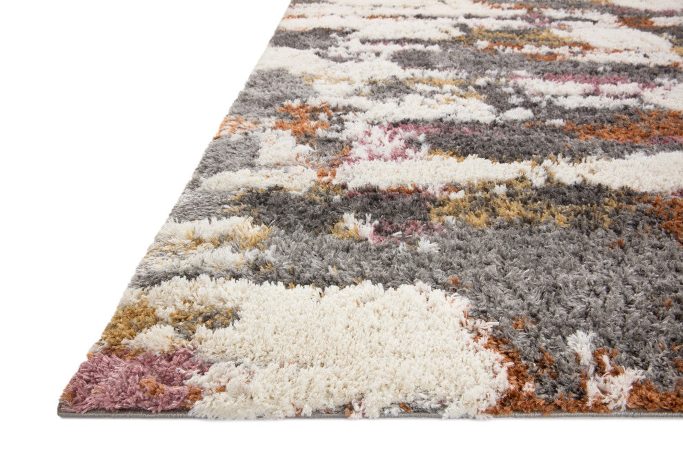 Loloi Levitt Shag Grey / Multi 5'-3" x 7'-6" Area Rug