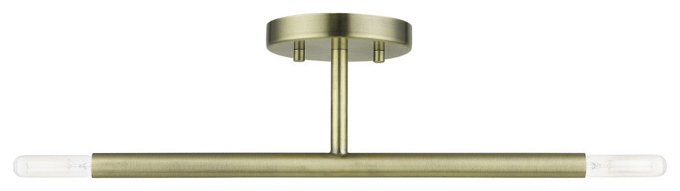 Copenhagen 2-Light Antique Brass Semi-Flush